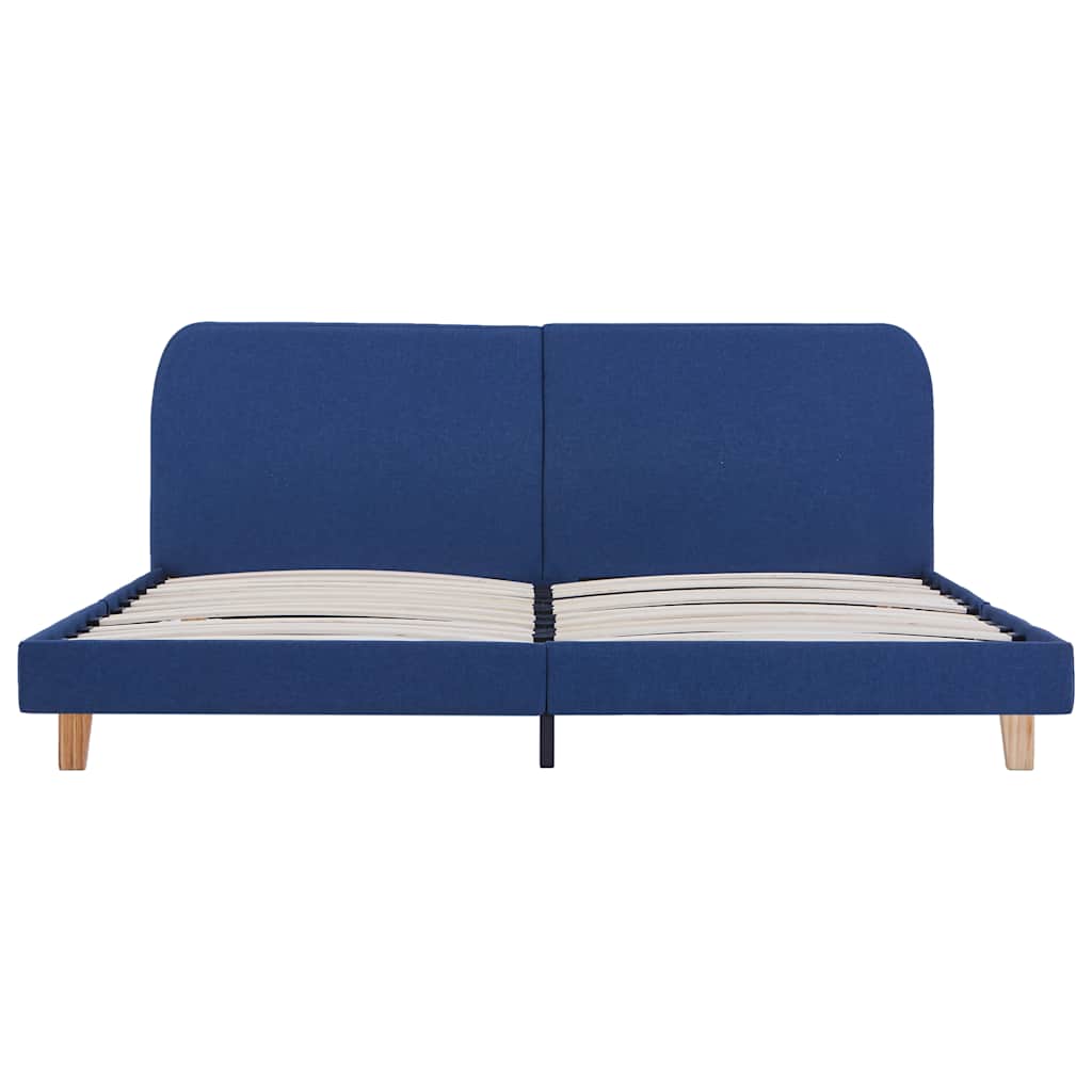 Bettgestell ohne Matratze Blau Stoff 150x200 cm