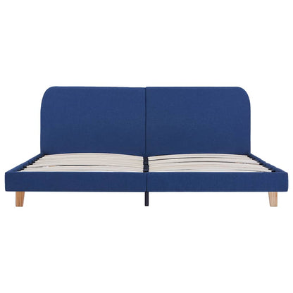 Bettgestell ohne Matratze Blau Stoff 150x200 cm