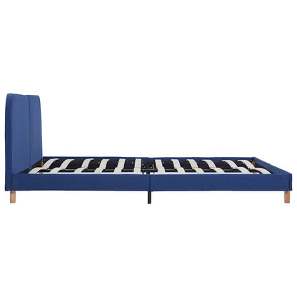 Bettgestell ohne Matratze Blau Stoff 150x200 cm