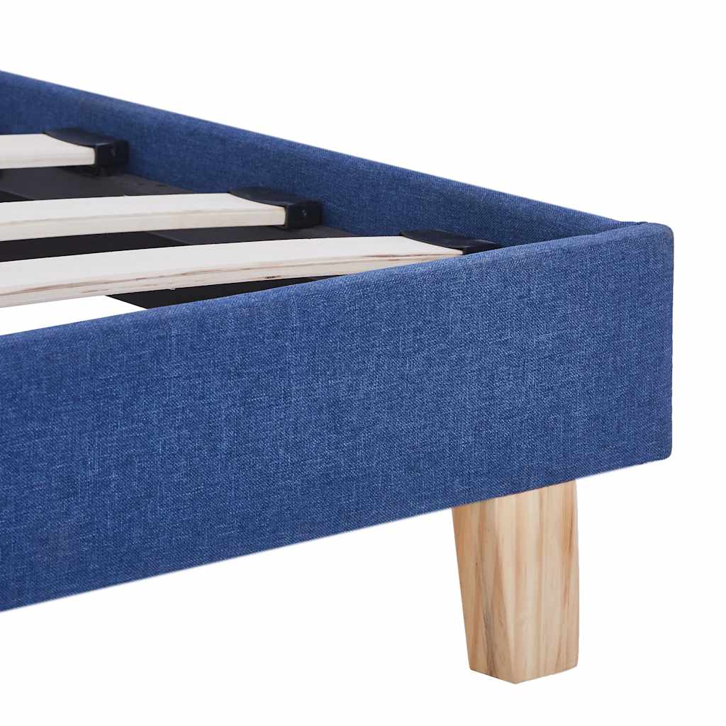 Bettgestell ohne Matratze Blau Stoff 150x200 cm