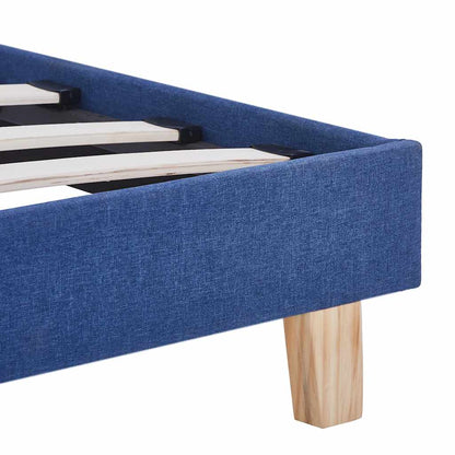 Bettgestell ohne Matratze Blau Stoff 150x200 cm