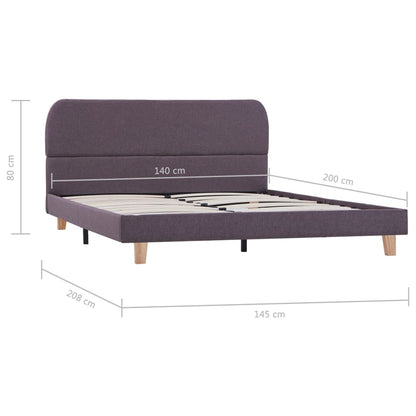 Bettgestell ohne Matratze Taupe Stoff 90x200 cm