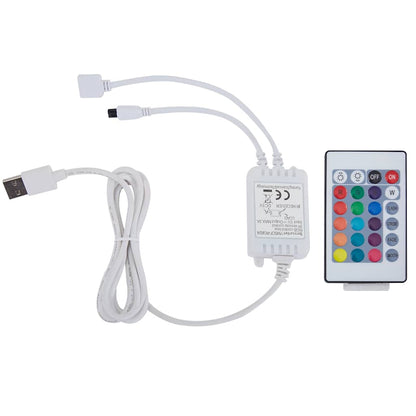 Bettgestell mit LED ohne Matratze Hellgrau Stoff 150x200 cm