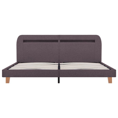 Bettgestell mit LED ohne Matratze Taupe Stoff 150x200 cm