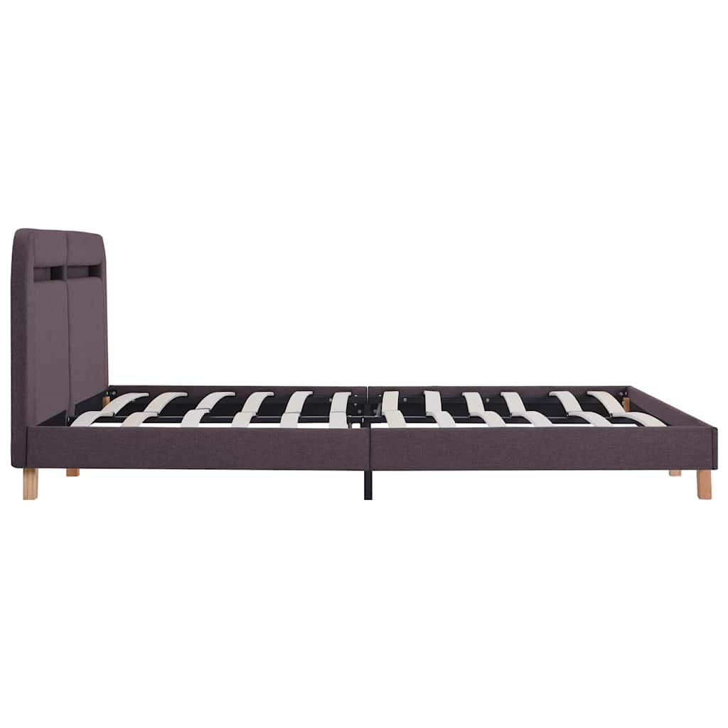 Bettgestell mit LED ohne Matratze Taupe Stoff 150x200 cm