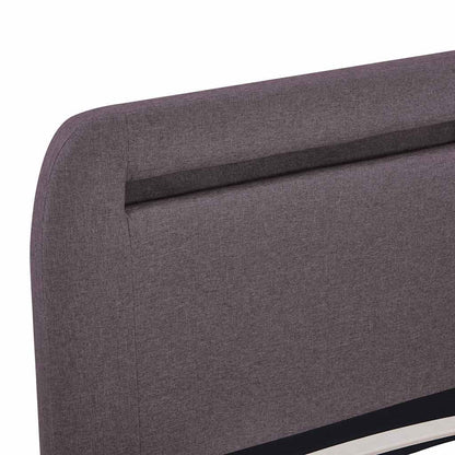 Bettgestell mit LED ohne Matratze Taupe Stoff 150x200 cm