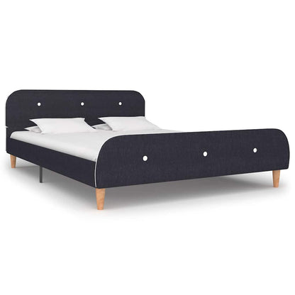 Bettgestell ohne Matratze Dunkelgrau Stoff 135x190 cm