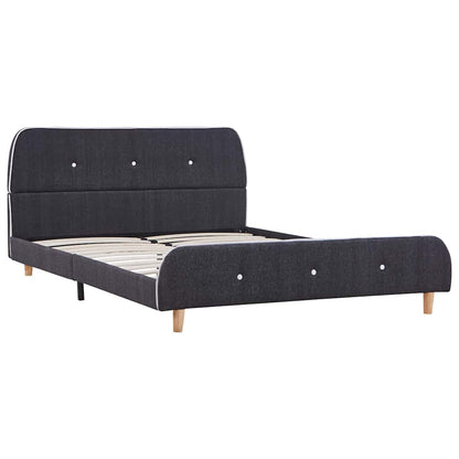 Bettgestell ohne Matratze Dunkelgrau Stoff 135x190 cm