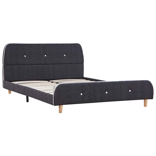 Bettgestell ohne Matratze Dunkelgrau Stoff 135x190 cm