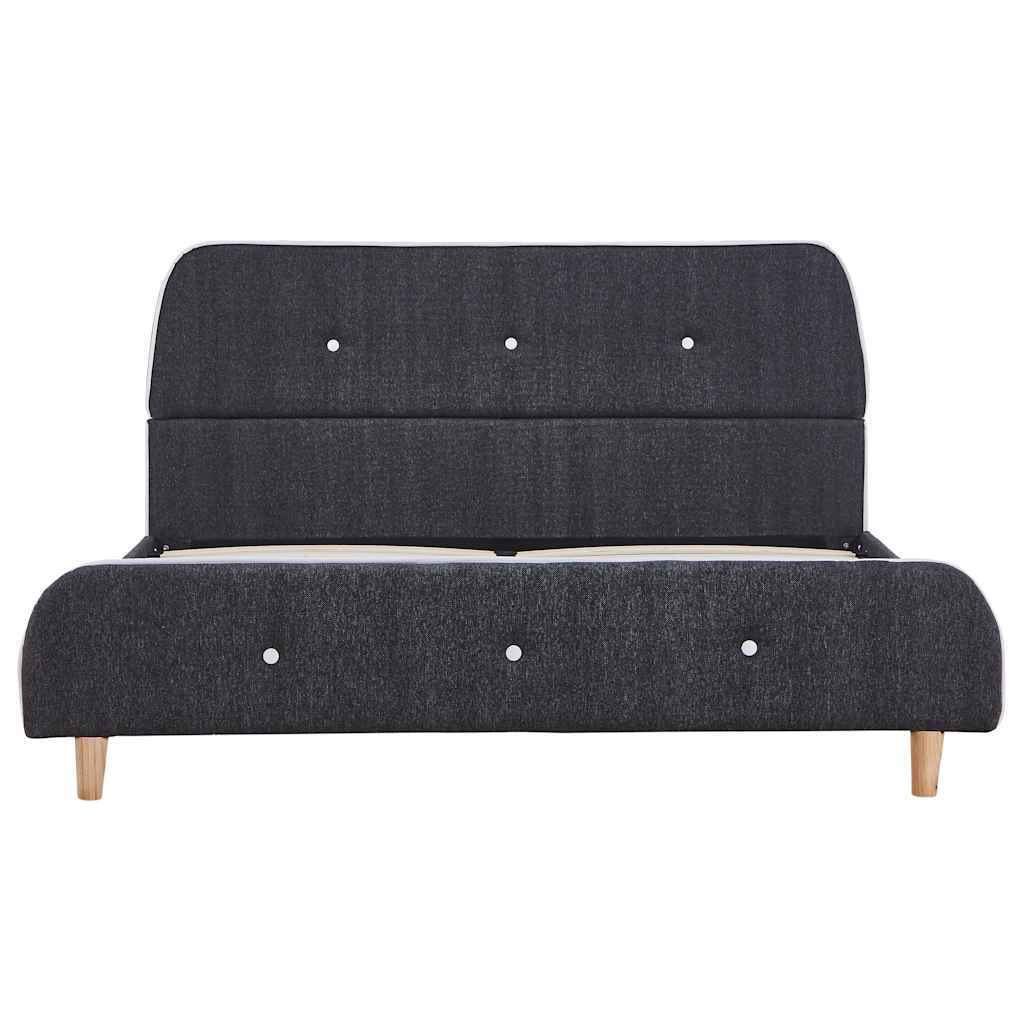 Bettgestell ohne Matratze Dunkelgrau Stoff 135x190 cm