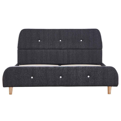 Bettgestell ohne Matratze Dunkelgrau Stoff 135x190 cm
