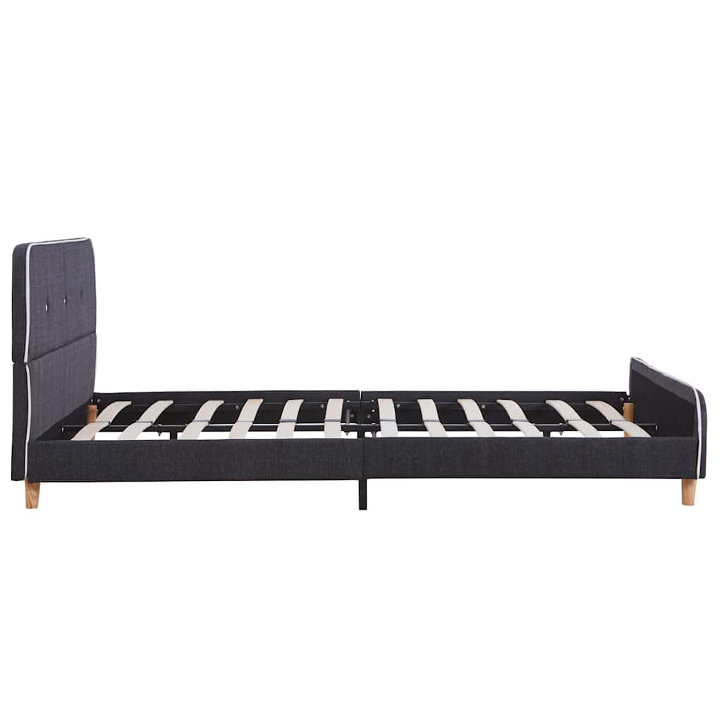 Bettgestell ohne Matratze Dunkelgrau Stoff 135x190 cm