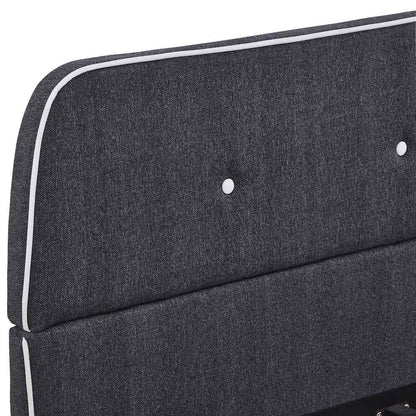 Bettgestell ohne Matratze Dunkelgrau Stoff 135x190 cm