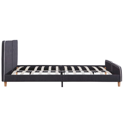 Bettgestell ohne Matratze Dunkelgrau Stoff 120x200 cm
