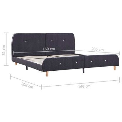 Bettgestell ohne Matratze Dunkelgrau Stoff 120x200 cm