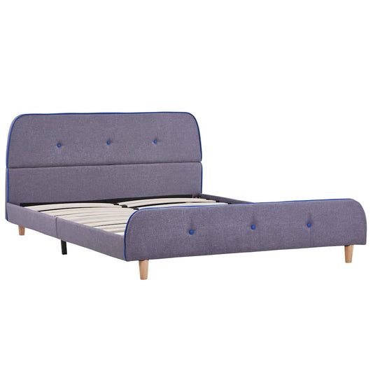 Bettgestell ohne Matratze Hellgrau Stoff 135x190 cm