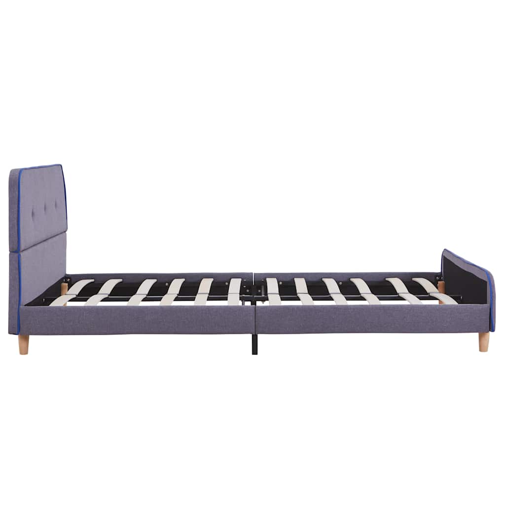 Bettgestell ohne Matratze Hellgrau Stoff 135x190 cm