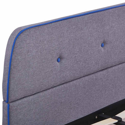 Bettgestell ohne Matratze Hellgrau Stoff 135x190 cm