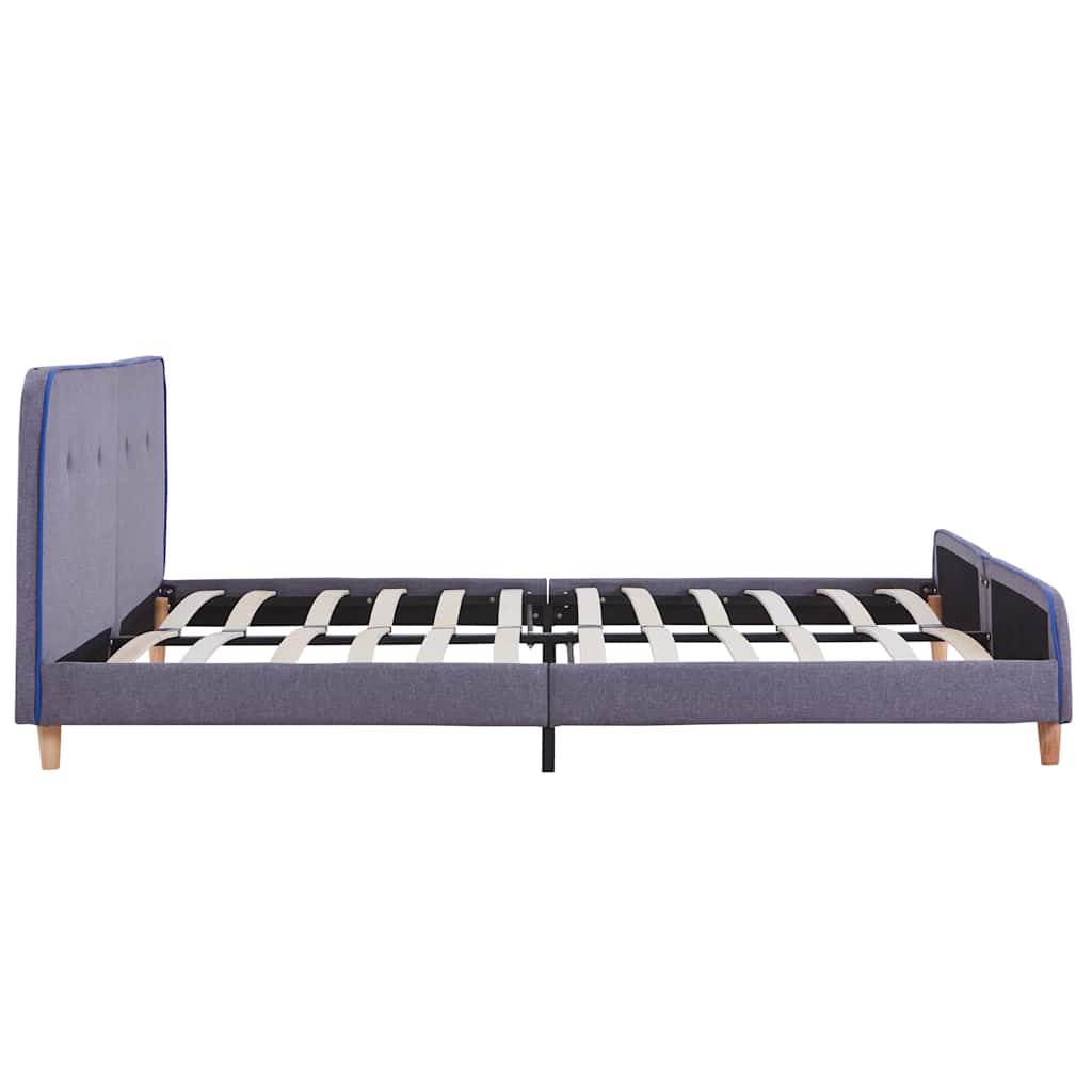 Bettgestell ohne Matratze Hellgrau Stoff 150x200 cm