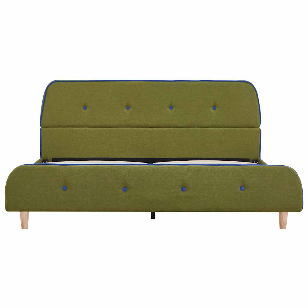 Bettgestell ohne Matratze Grün Stoff 135x190 cm
