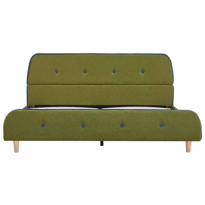 Bettgestell ohne Matratze Grün Stoff 135x190 cm