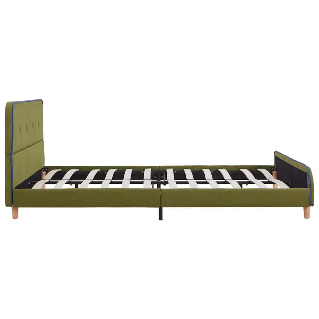 Bettgestell ohne Matratze Grün Stoff 135x190 cm