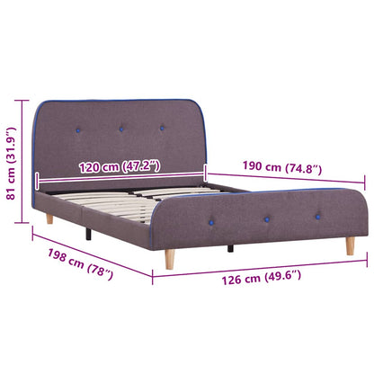 Bettgestell ohne Matratze Taupe Stoff 120x190 cm