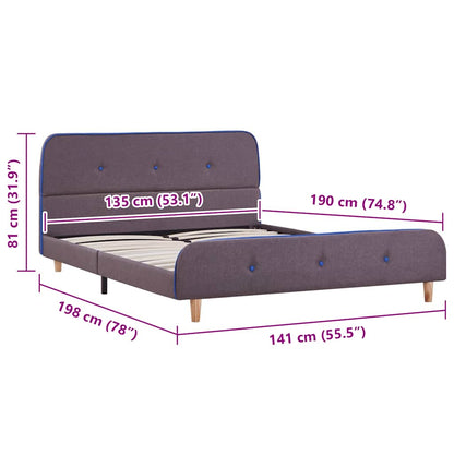 Bettgestell ohne Matratze Taupe Stoff 90x200 cm