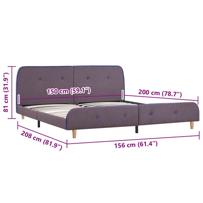 Bettgestell ohne Matratze Taupe Stoff 150x200 cm