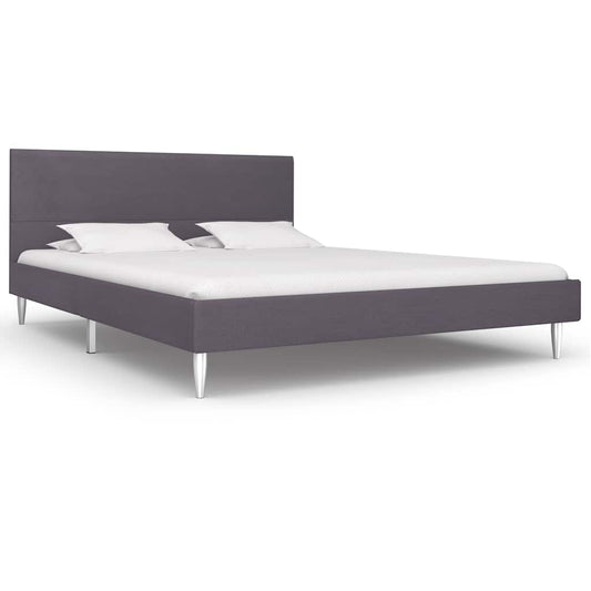 Bettgestell ohne Matratze Grau Stoff 135x190 cm