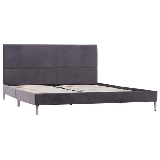 Bettgestell ohne Matratze Grau Stoff 135x190 cm