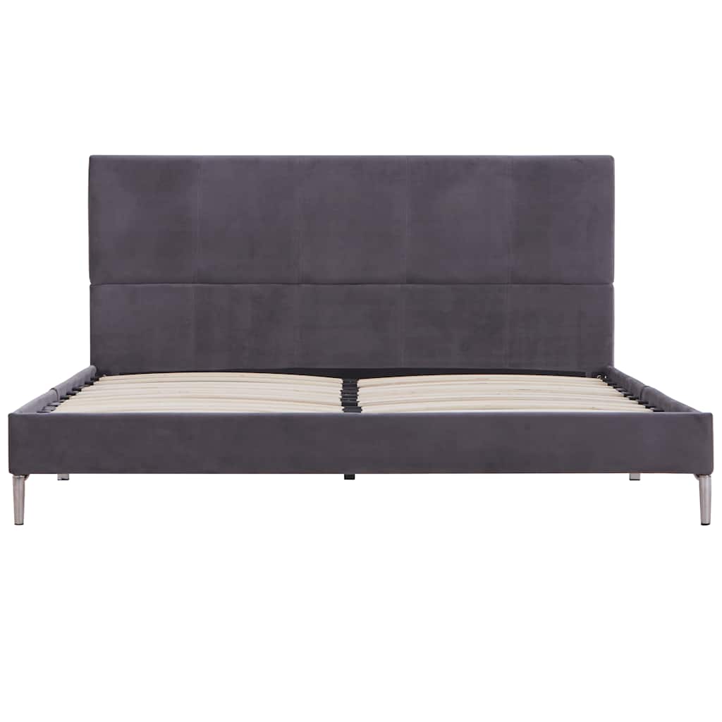 Bettgestell ohne Matratze Grau Stoff 135x190 cm