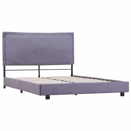 Bettgestell ohne Matratze Hellgrau Stoff 135x190 cm
