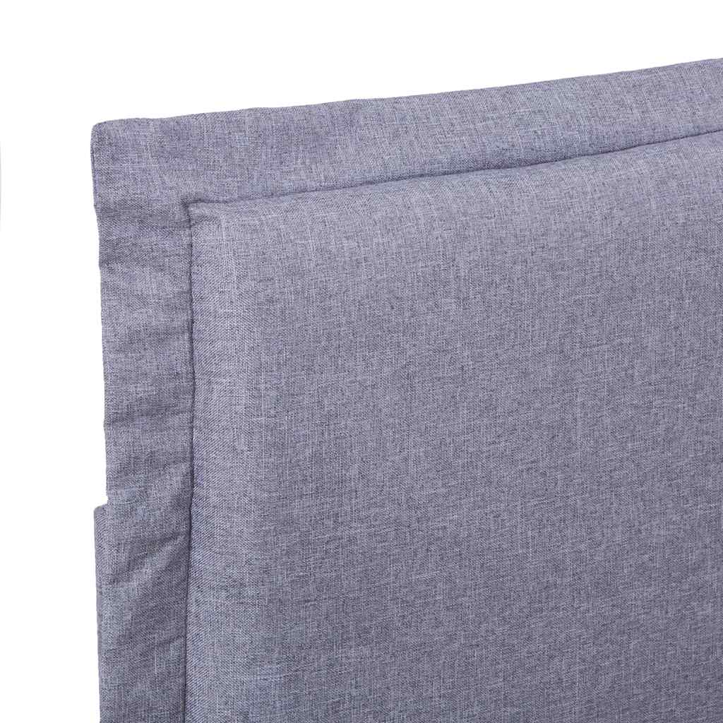 Bettgestell ohne Matratze Hellgrau Stoff 135x190 cm