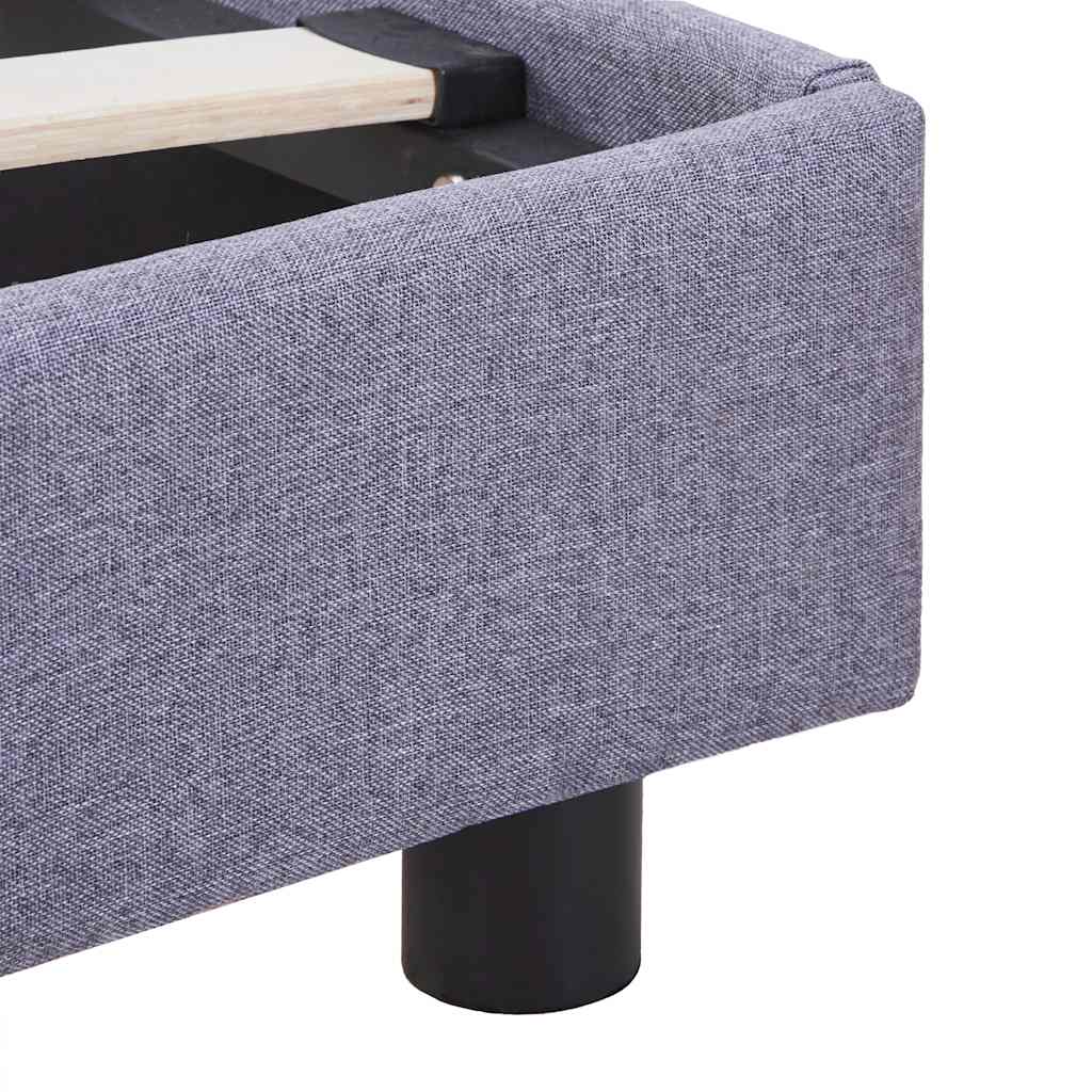 Bettgestell ohne Matratze Hellgrau Stoff 135x190 cm