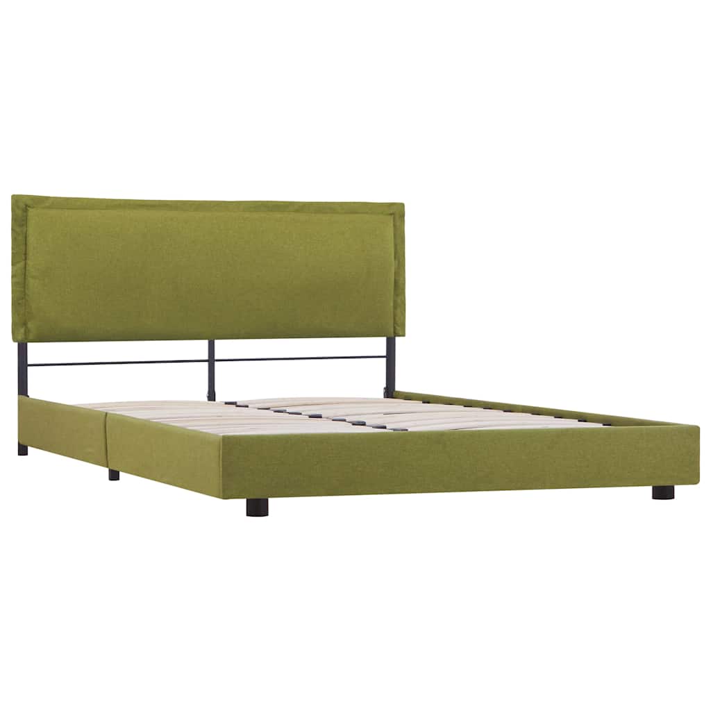 Bettgestell ohne Matratze Grün Stoff 135x190 cm