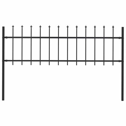 Gartenzaun mit Speerspitzen Stahl 1,8 m Schwarz