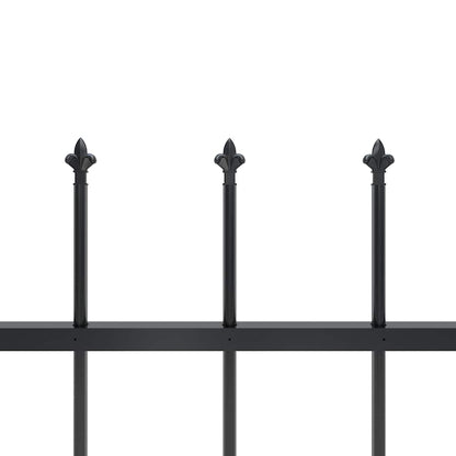 Gartenzaun mit Speerspitzen Stahl 1,8 m Schwarz