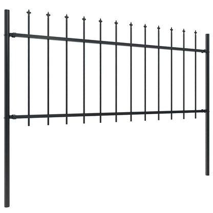 Gartenzaun mit Speerspitze Stahl 181 x 80 cm Schwarz