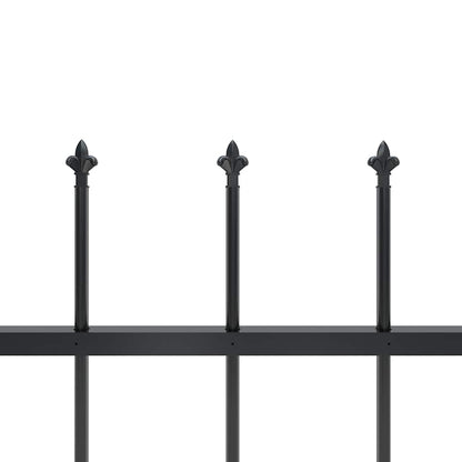 Gartenzaun mit Speerspitze Stahl 181 x 80 cm Schwarz