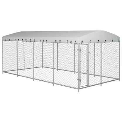 Outdoor-Hundezwinger mit Überdachung 7,6x3,8x2,3 m