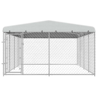 Outdoor-Hundezwinger mit Überdachung 7,6x3,8x2,3 m