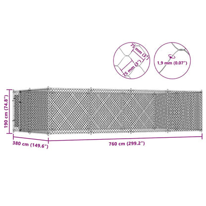Outdoor-Hundezwinger 7,6x3,8x1,9 m