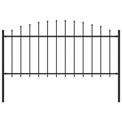 Gartenzaun mit Speerspitzen Stahl (0,5 - 0,75) x 1,7 m Schwarz