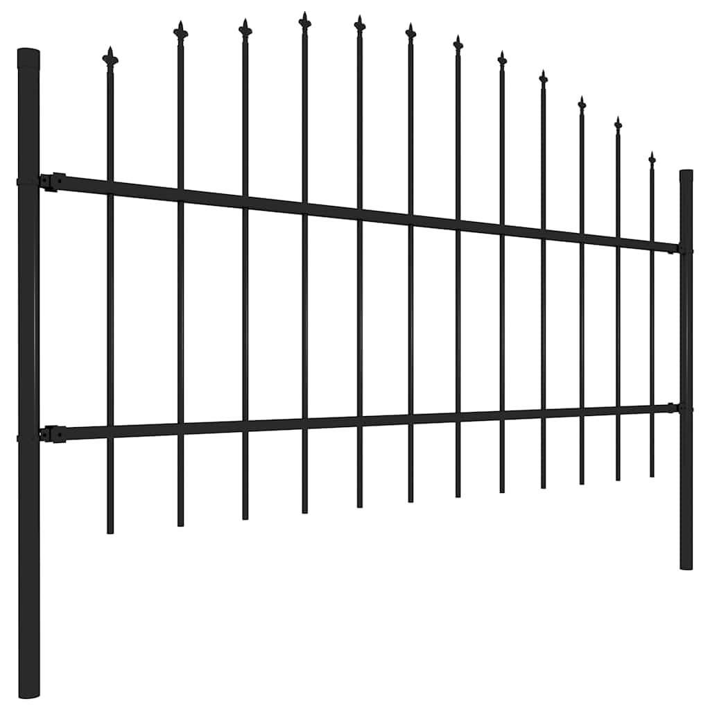 Gartenzaun mit Speerspitze Stahl 181 x 100 cm Schwarz