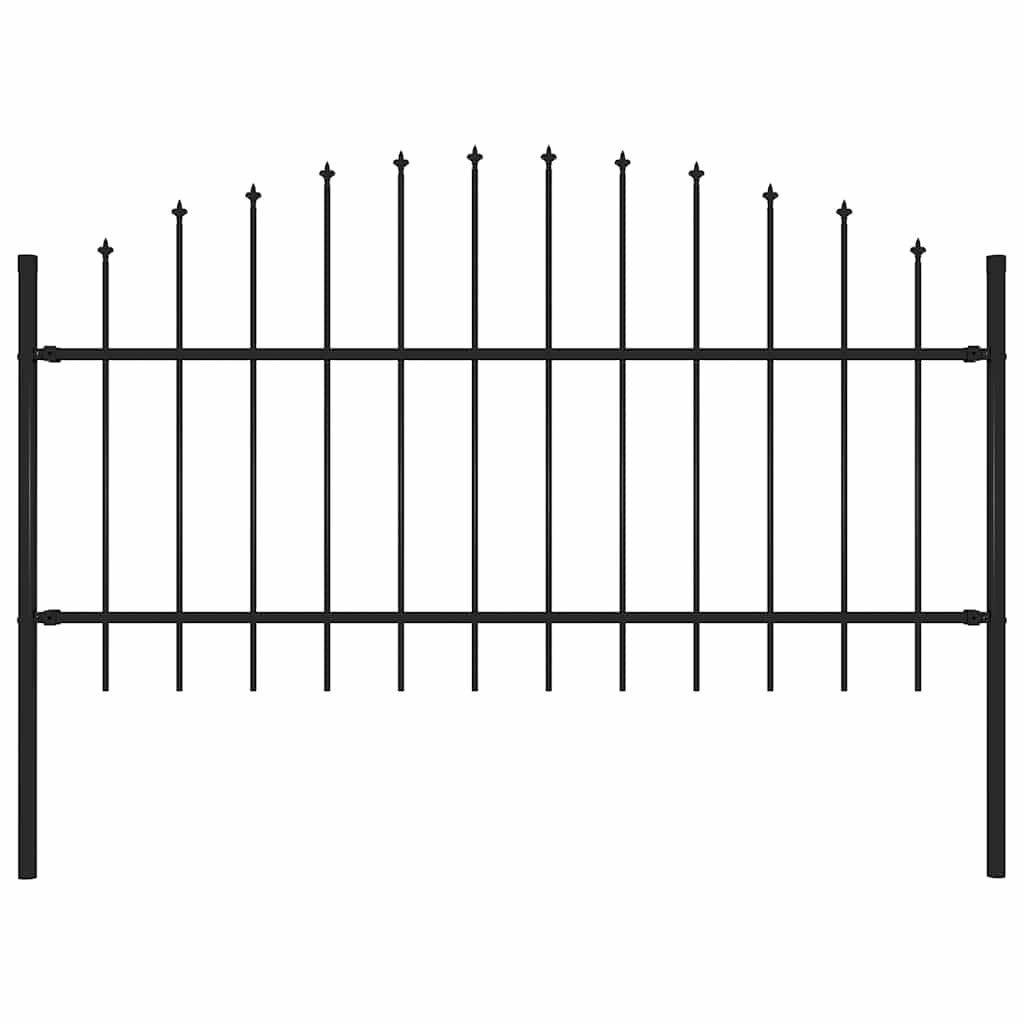 Havehegn med spydspidser stål (1 - 1,25) x 1,7 m sort