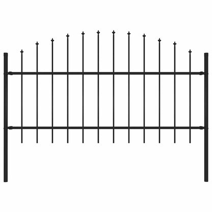 Havehegn med spydspidser stål (1 - 1,25) x 1,7 m sort