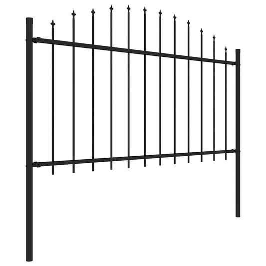 Gartenzaun mit Speerspitze Stahl 181 x 150 cm Schwarz