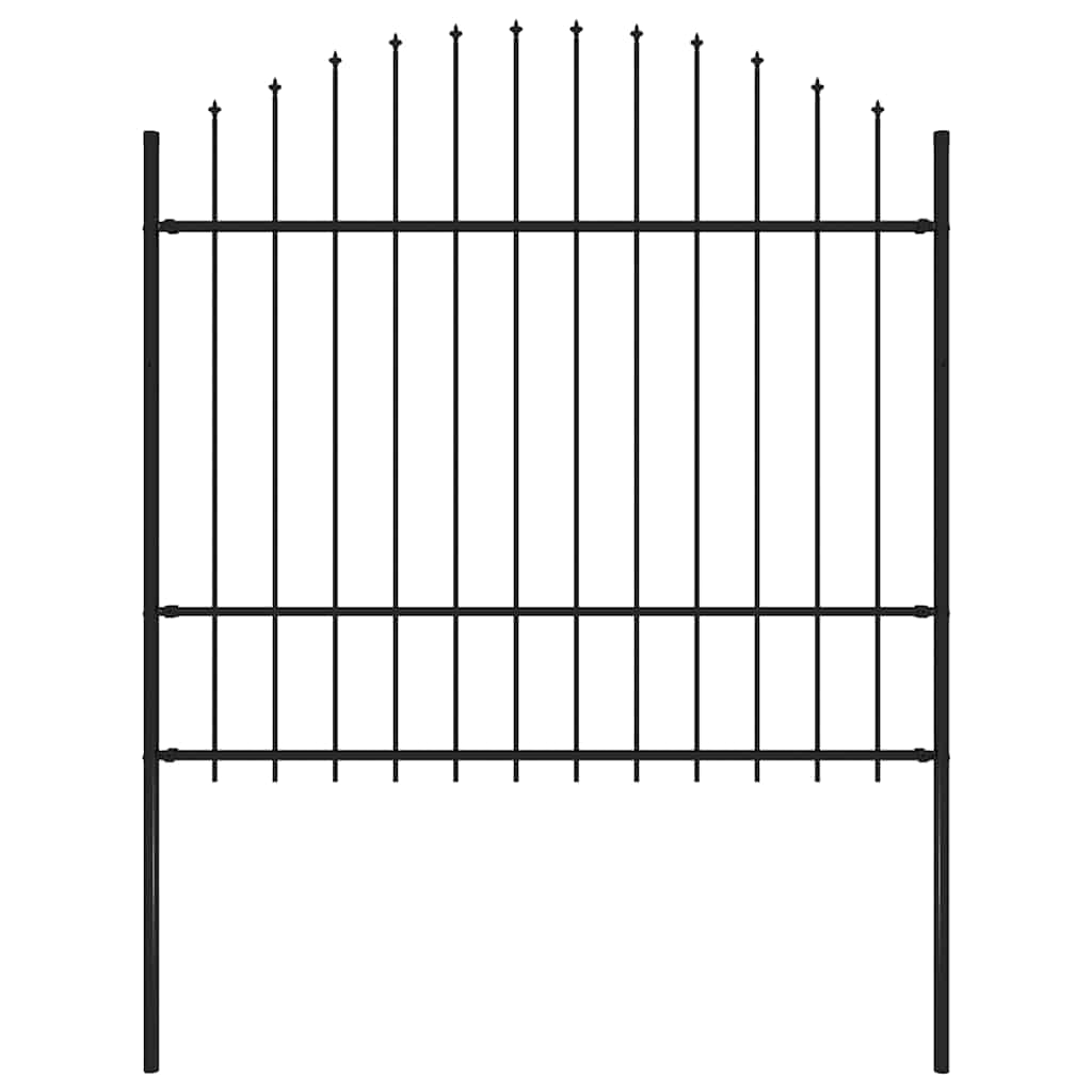 Gartenzaun mit Speerspitze Stahl 181 x 175 cm Schwarz