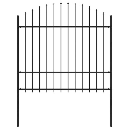 Gartenzaun mit Speerspitze Stahl 181 x 175 cm Schwarz